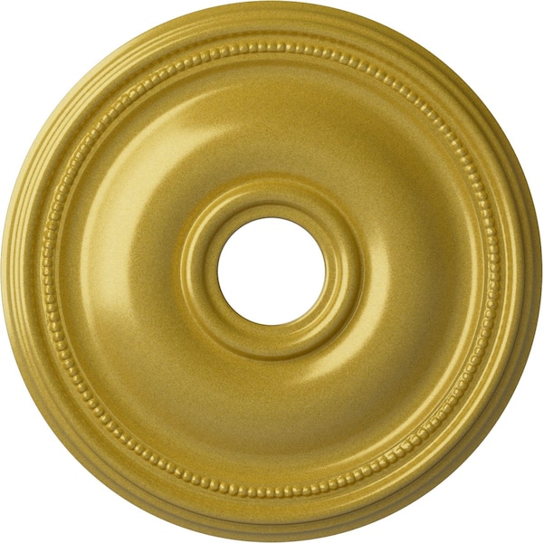 Ekena Millwork Bradford Ceiling Medallion (Fits Canopies up to 4 3/8"), 18 1/8"OD x 3 3/4"ID x 1 1/8"P, Rich Gold CM18BRRGS - main